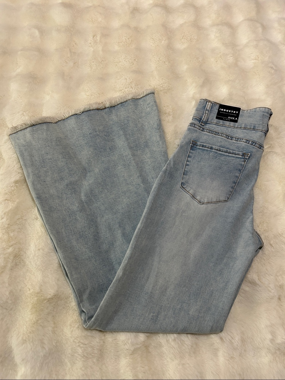 Industry Republic Clothing Light Wash Flare Jeans - Women's High-Rise Wide Leg - Picture 4 of 17